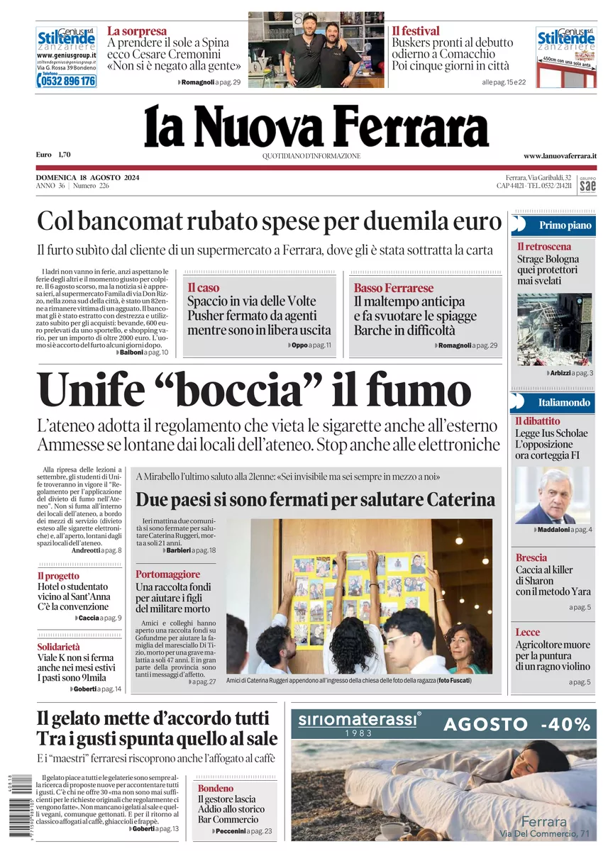 Prima-pagina-nuova ferrara-oggi-edizione-del-2024-08-18